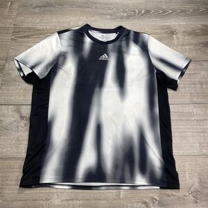 Adidas Running Shirt Mens XL Black White AEROREADY Parley Ocean Plastic Athletic